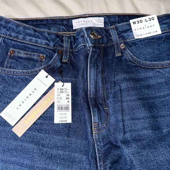 Topshop NWT Ripped Straight Leg Jeans - Picture 6 of 6